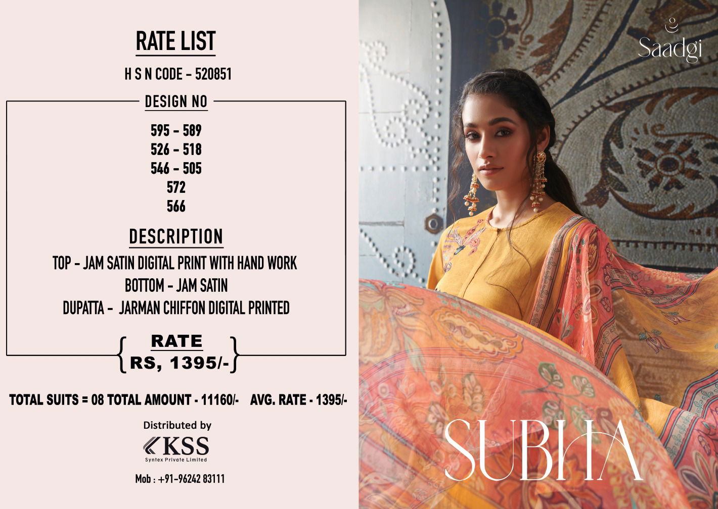 Subah Saadgi Jam Stain Designer Salwar Suits Catalog